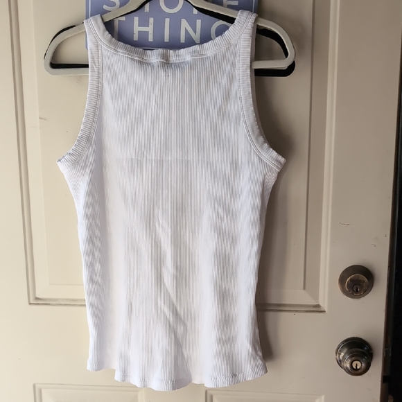 Universal Standard M White Ribbed Tank Top - Picture 4 of 4